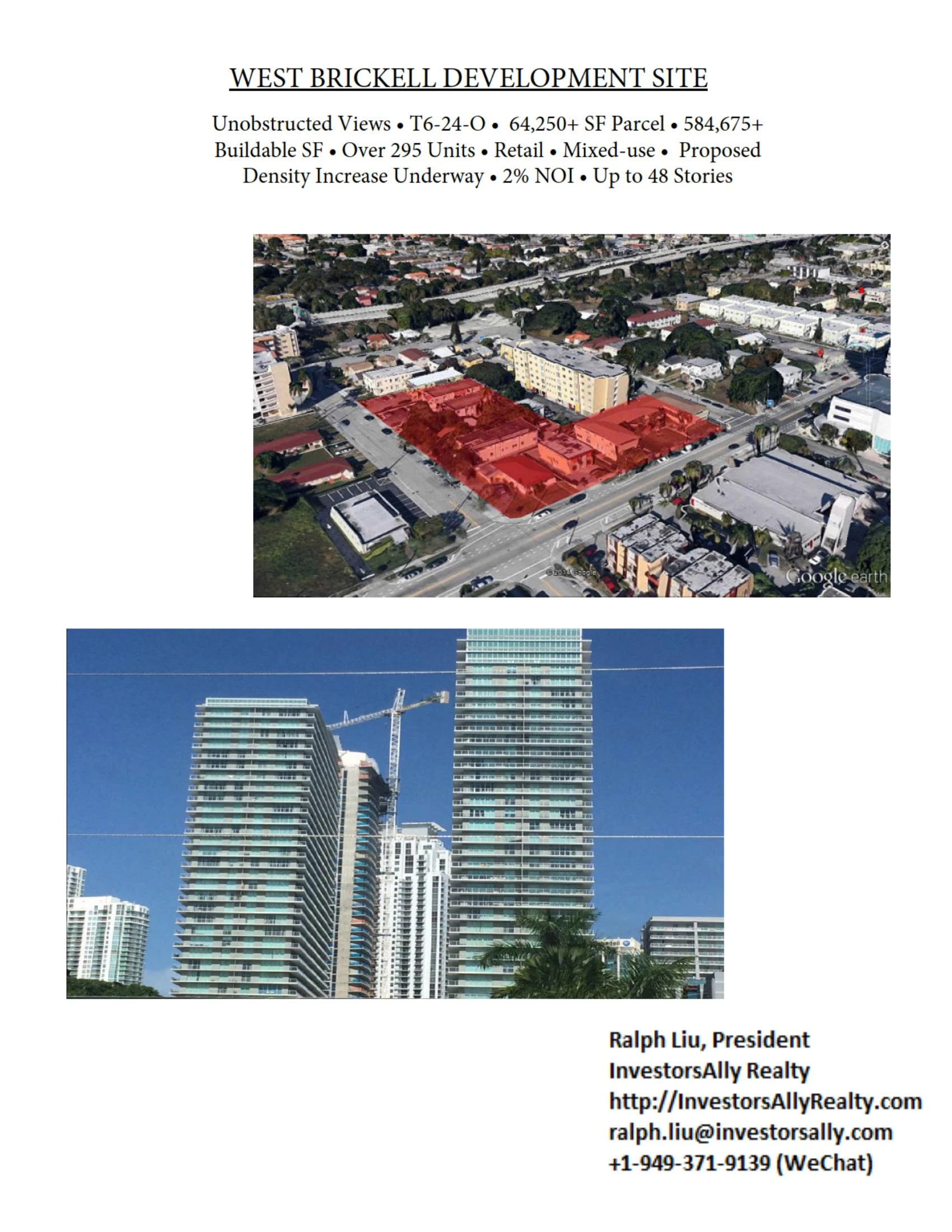 Original brochure for West Brickell Development Project in the City of Miami, Florida